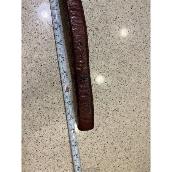 vintage USA handmade TRAFALGAR leather belt 34 brown - Picture 6 of 11